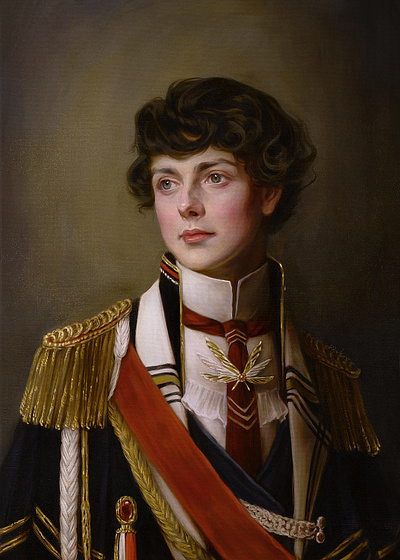 Uniform classic digital elizabeth wakou folioart illustration military oil painting portrait traditional
