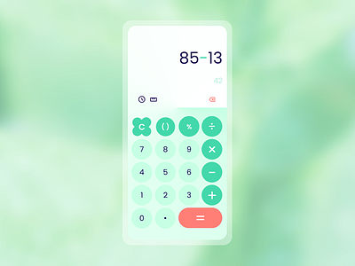 Chill calculator - Strawberry Mint Mojito calculator interface material material design materialdesign ui