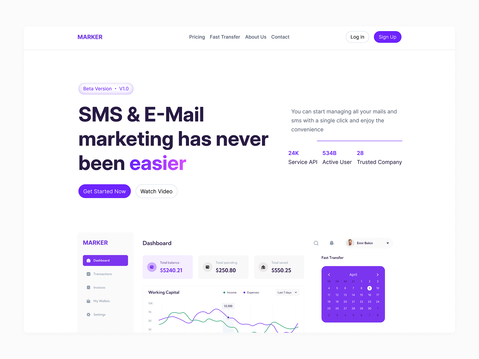 Marker - Landing Page by Emir Bekin on Dribbble