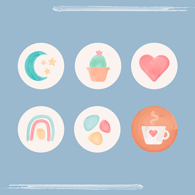 Super cute icons for Instagram highlights adobe illustrator branding design graphic design illustration vector