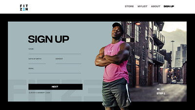 Registration Page- Fitness Site branding design fitness graphic design mockup sports typography ui webiste