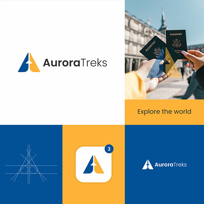 Aurora Treks Travel Logo branding logo logodesign travel logo traveling agency