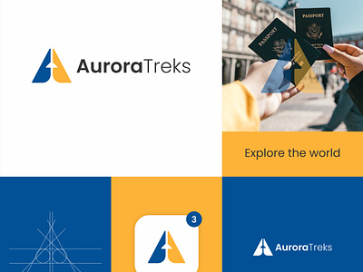 Aurora Treks Travel Logo branding logo logodesign travel logo traveling agency