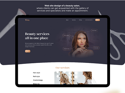 Web site design for Beauty salon beauty salon design designer figma figma to webflow landing page ui web design webdesign webflow