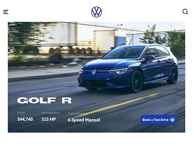 Brand New Car Landing Page blue branding car clean ui design figma illustrator landingpage photoshop simple update user experience user interface volkswagen website