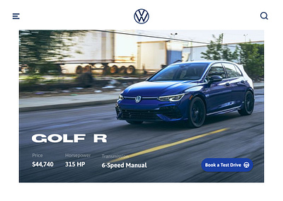 Brand New Car Landing Page blue branding car clean ui design figma illustrator landingpage photoshop simple update user experience user interface volkswagen website