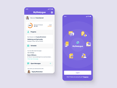 MyDialogue - Language learning app app application design design interface language leraning mobile modern ui ux ui design
