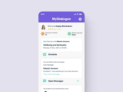 MyDialogue - Language learning app app design interface language learning mobile modern ui ux ui design