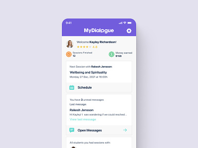 MyDialogue - Language learning app app design interface language learning mobile modern ui ux ui design