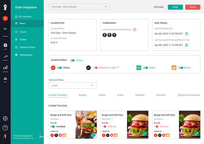 Menu Order Web Application app design re design ui user inerface ux