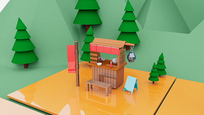 Mini Food Cart 3d 3dmodel animation arnoldrender autodeskmaya branding design graphic design illustration keyshot maya