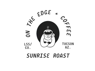 On The Edge + Coffee Logo branding design graphic design illustration logo logo design typography vector