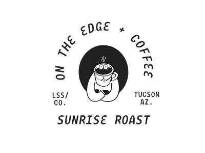 On The Edge + Coffee Logo branding design graphic design illustration logo logo design typography vector