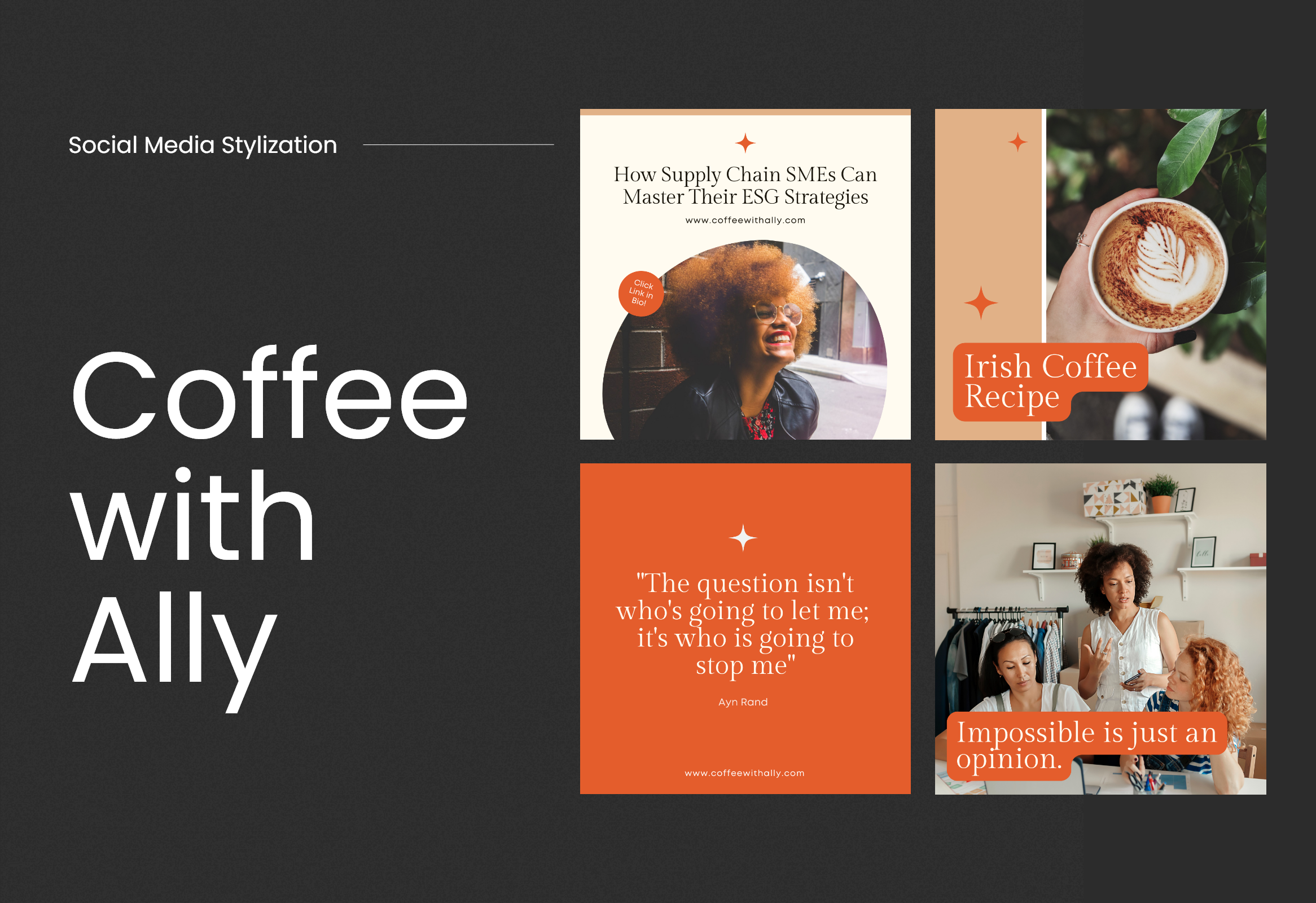 Coffee with Ally - Social Media Stylization branding graphic design