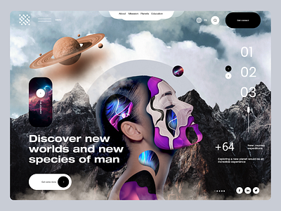 New Worlds Websiet dail web design discover graphic graphic design illustration journey planet travel ui user exerience user inetrface ux web web design web designer website work