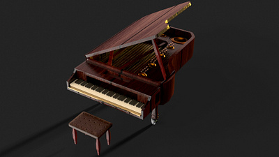 Grand Piano 3d 3dmodel animation arnoldrender autodeskmaya branding design graphic design illustration keyshot