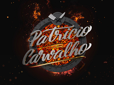 Patrício Carvalho bbq fire logo 3d