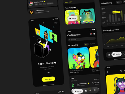 NFT marketplace ios app android app animation app best mobile app crypto crypto mobile design illustration ios ios app ios mobile app mobile mobile app mobile app design nft nft app nft mobile ui ui app ux