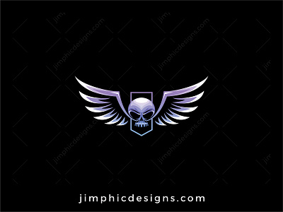 Winged Skull Logo branding design graphic design logo vector