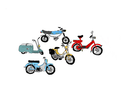 Moped Rally animation illustration illustrator moped moped rally photoshop vintage mopeds