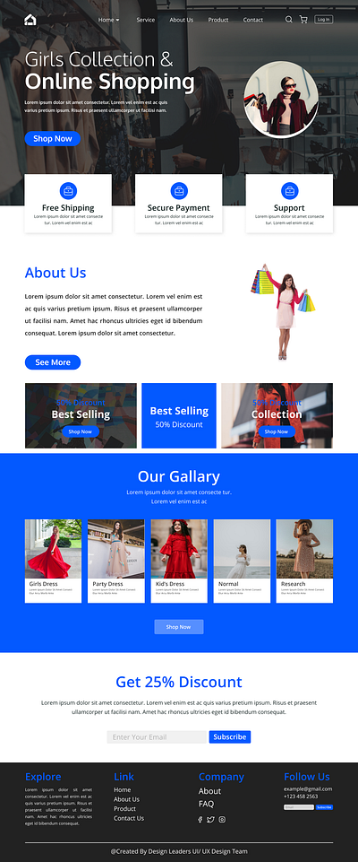 Shopping Website UI/ UX Design adobe photoshop art style design graphics design ui ux vector