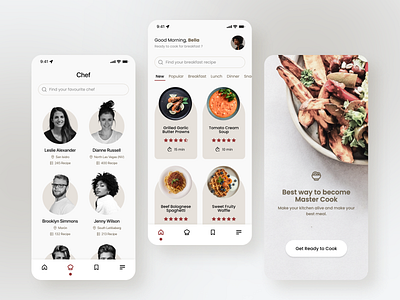 Food Recipe Mobile Apps app clear design cook apps cooking apps design food recipe graphic design homescreen mobile mobile apps onboarding ui uidesign uiux