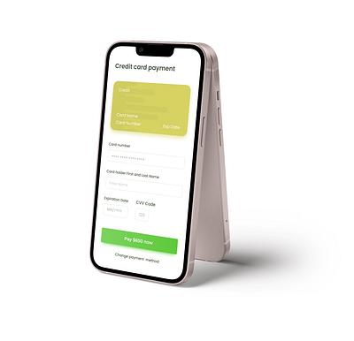 Credit Card check out page app dailyui ux