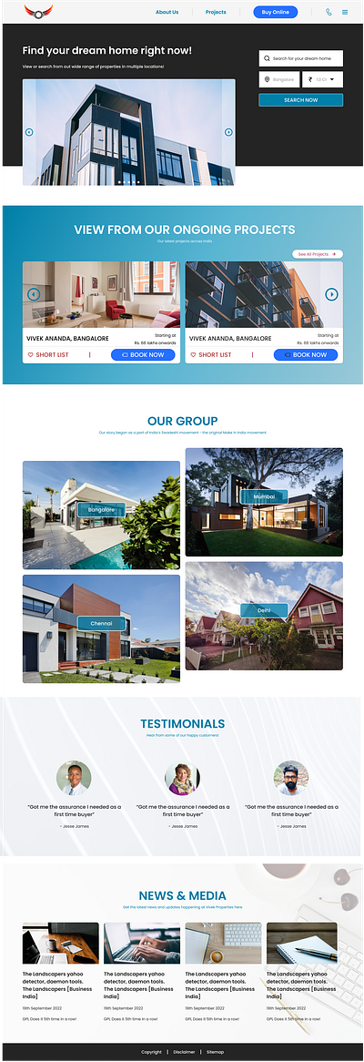 Real Estate Website - Landing Page/ Home Page figma homepage real estate ui user experience user interface user interface design website