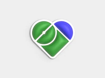 Love sport 2d 3d adobe adobe illustrator ai football graphic design graphicdesign heart illustration illustrator inflated logo soccer sport