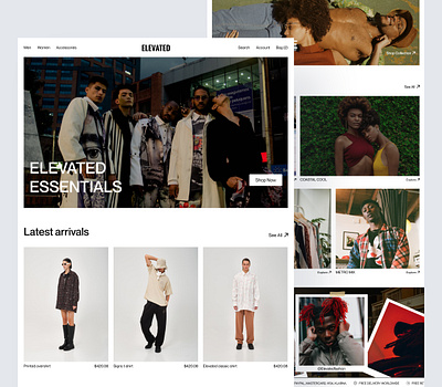 Elevated - Fashion Ecommerce Website clean design e commerce e shop ecommerce ecommerce website fashion fashion design landing landingpage online store shop street wear style ui ux webdesign website design