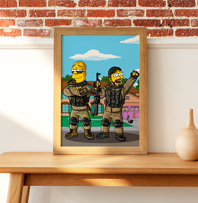 Art for Ukrainian soldiers in Simpsons style art branding design picture procreate simpsons