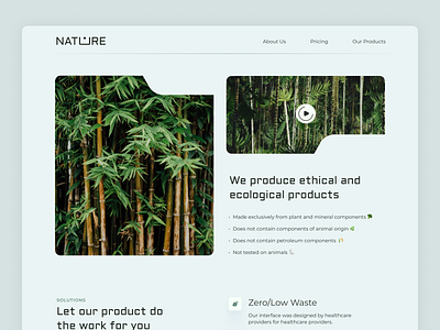 Nature website hero landing nature typography ui vegan