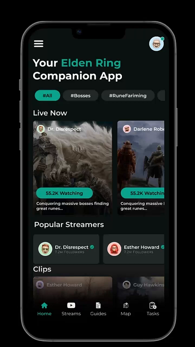 Elden Ring Streaming app app gameapp gamestreamingapp streaming ui uidesign uxdesign