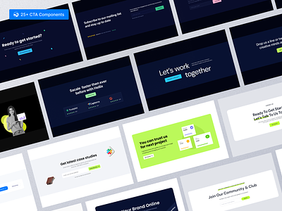 🔥Unique 25+ CTA Components Design. app business call to action components cta cta section design landing page marketing saas saas template ui ui design uiux ux webocean webocean components webocean landing page website components website design