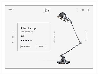 Titan Lamp product card design ui ux web design