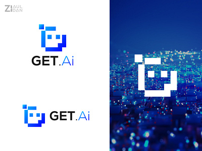 GET Ai - Logo Design artificial intelligence assistant ai business logo chat bot corporate identity creative cyber data analysis digital g logo information technology logo design modern pixel robot robotics startup tech technology vector