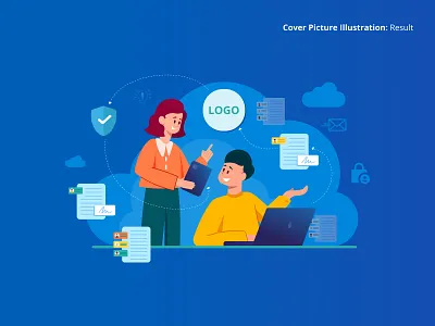 Cover Picture Illustration + Icons set for DMS System content cover picture design dms graphic design illustration vector