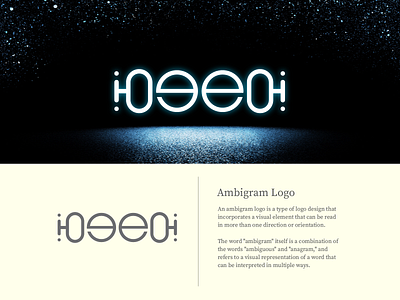 "ioeeoi" Logo ambigram ambigram logo branding graphic design icon logo space