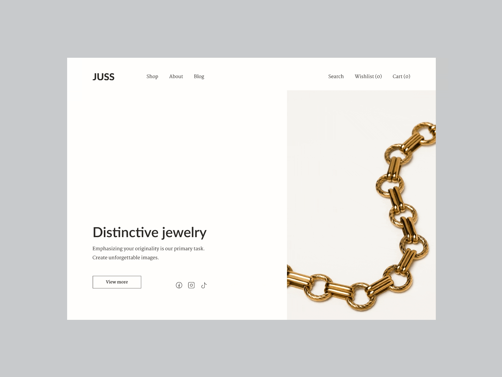JUSS - jewelry boutique animation beauty boutique concept gemstones gold jewelry minimalistic mobiledesign shop silver webdesign website
