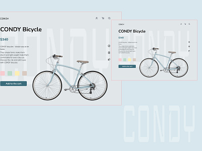 Bicycle product card design ui ux vector web design