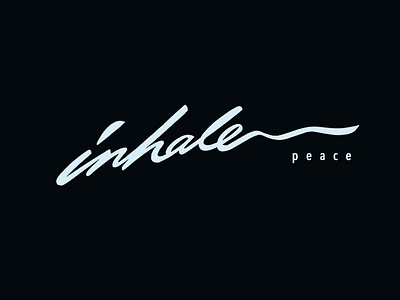 inhale peace art brushlettering calligraphy custom flow inhale lettering logo logomaker logotype meditation peace premium script signature sketch type zen