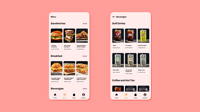 Food/Drink Menu - Mobile app beverages dailyui delivery drink fast food menu mobile order restaurant ui uidesign
