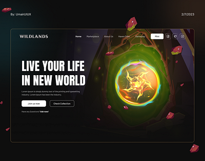 Wildland Crypto website landing page. branding design illustration logo ui ux web webdesign website website design