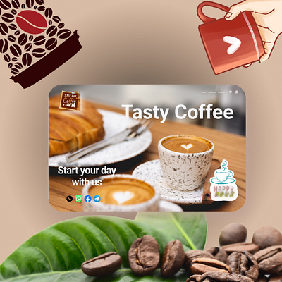 Start your day with us branding coffee design landing landing page media portfolio post ui ux