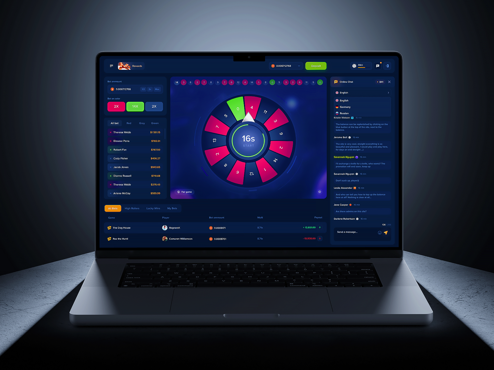 RainBet - Roulette Design by Romanov for Bang Bang Studio on Dribbble