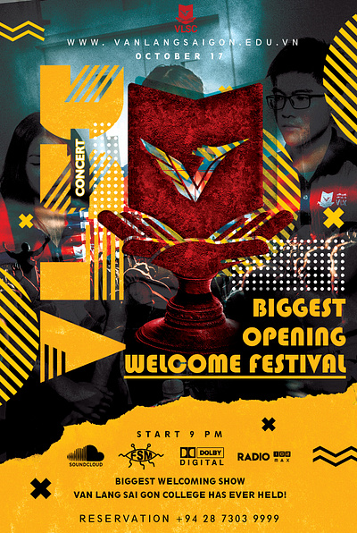 Welcoming Festival Poster made for Van Lang Sai Gon College branding design graphic design logo photoshop