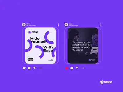 Social Kit Design for Masc; A VPN & Cyber Security Software app logo brand assets branding creative design cyber security digital illustration instagram post it solution logo logo design popular logo saas social media software symbol tech technology visual identity vpn