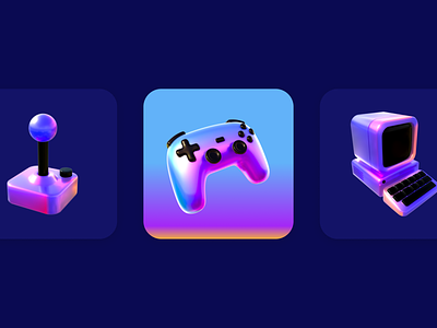 Wehype – 3D Iconography 3d animation branding clean gaming gradient icon iconography illustration motion motion graphic neon together