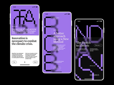 RapidTech - Mobile App Concept app blur concept design electriccar graphic innovation inspiration interface ios layout mobile modern responsive typo ui ux