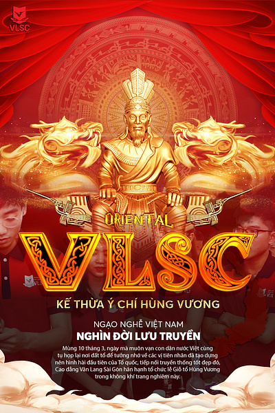 Hung King Commemoration Poster made for Van Lang Sai Gon College branding design graphic design logo photoshop typography